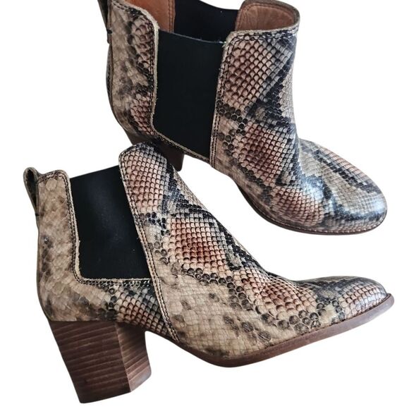 Madewell The Regan Boot in Snake Embossed Leather Size 8 - Picture 4 of 8